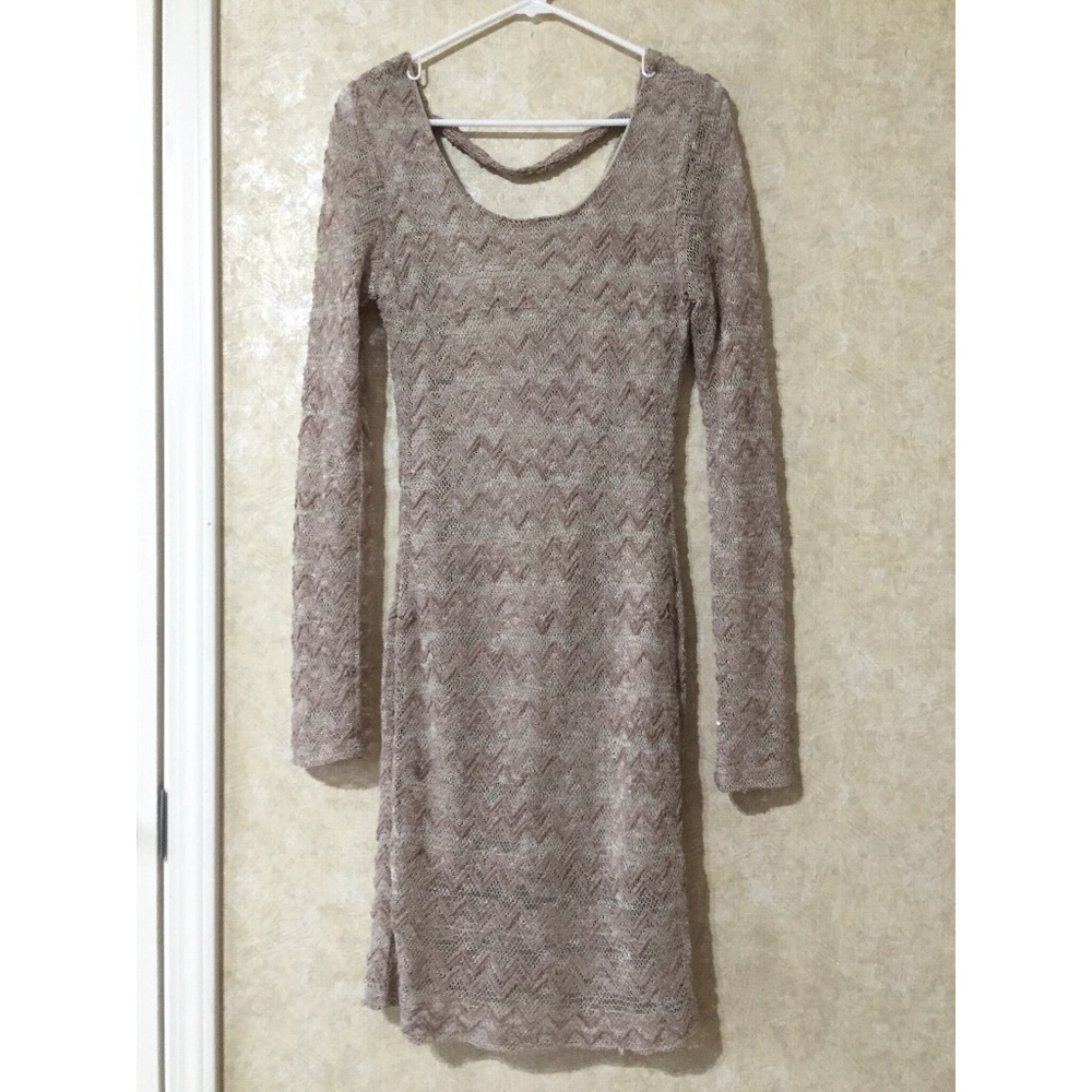 Mid length long sleeve dark tan with sparkle